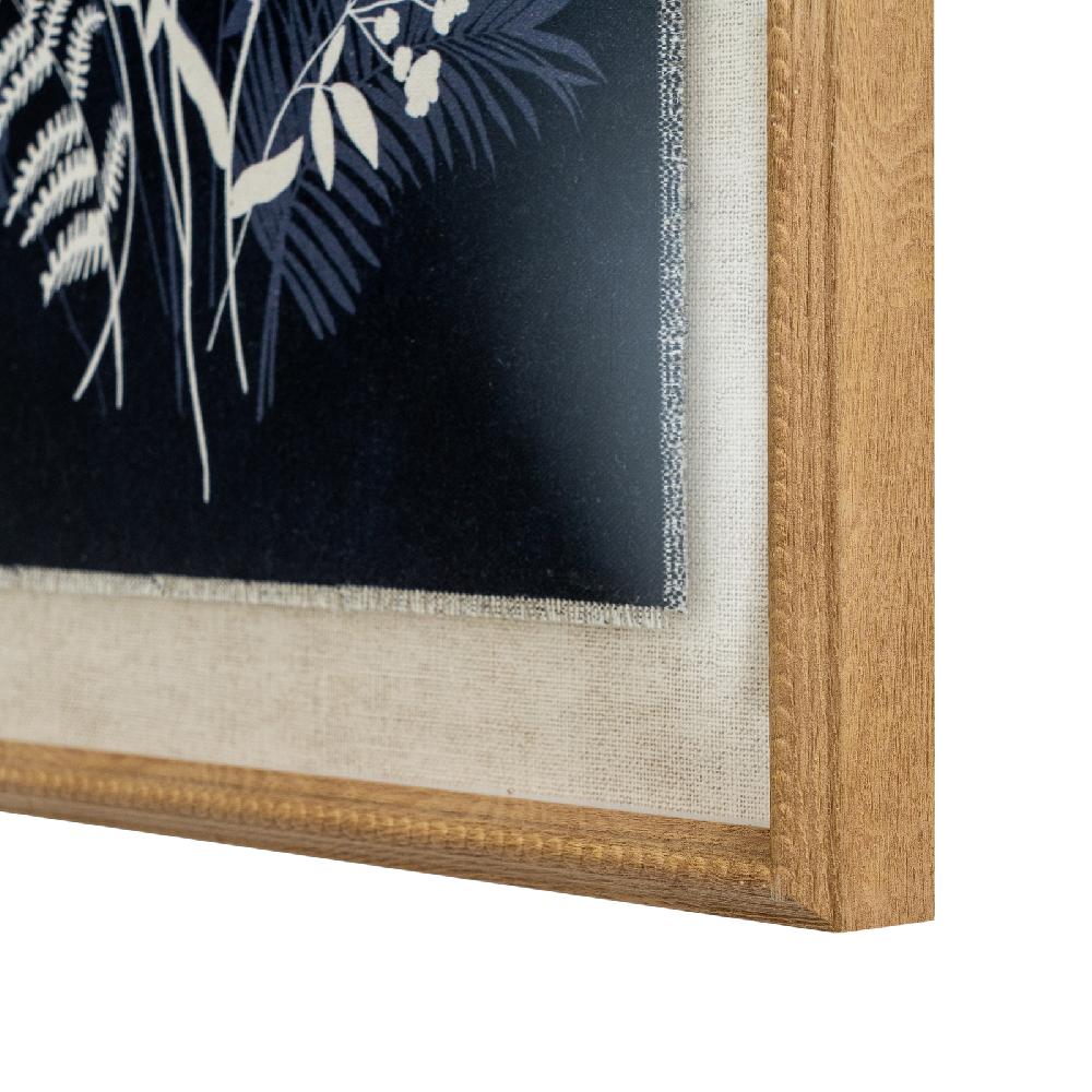 hill interiors Flora & Fauna Collection Meadow On Linen In Beaded Frame