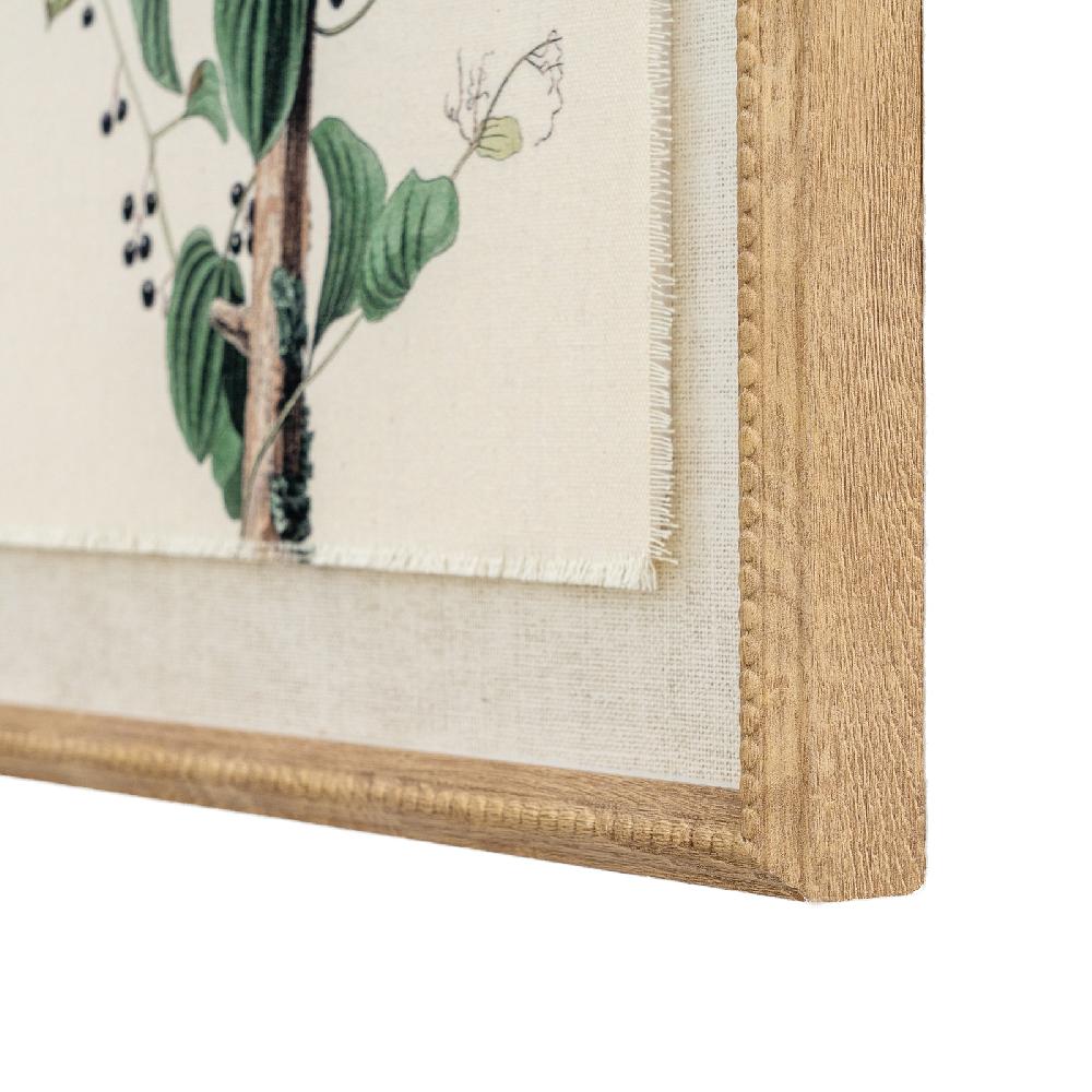 hill interiors Flora & Fauna Collection Shrikes On Linen In Beaded Frame