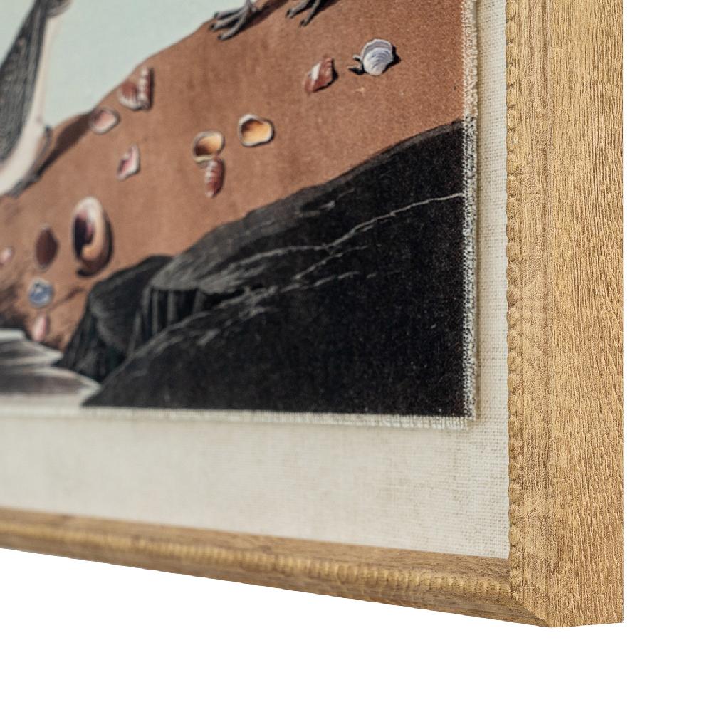 hill interiors Flora & Fauna Collection Stints On Linen In Beaded Frame