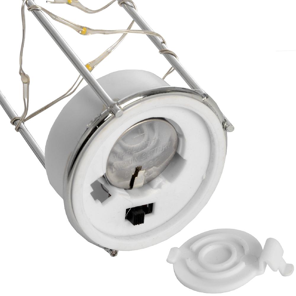 Hill Interiors Frosted Grey Glass Lantern With Rope Detail And LED