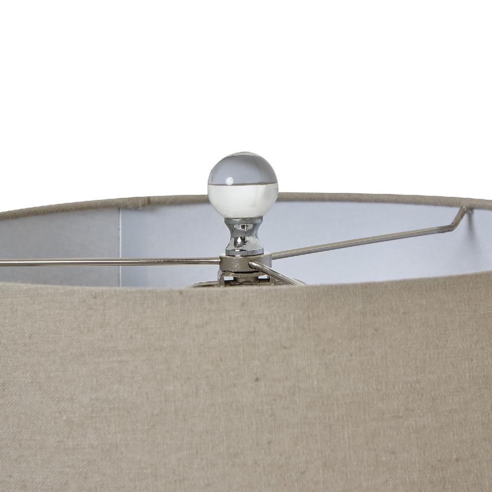 hill interiors Grey Glass Table Lamp With Linen Shade