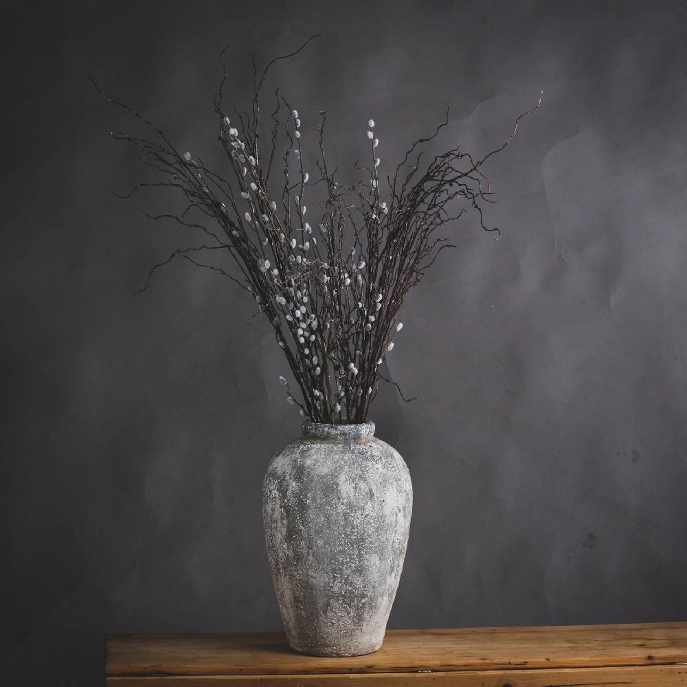 Hill Interiors Aged Stone Tall Ceramic Vase