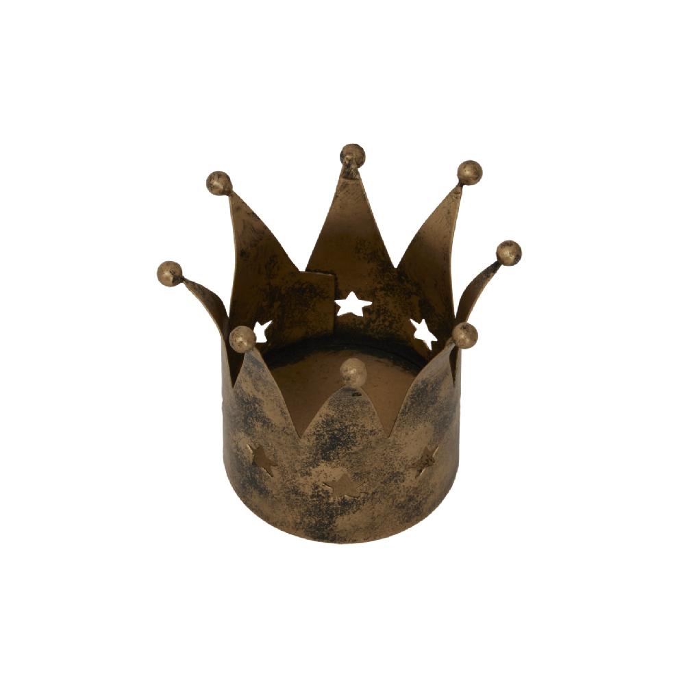 hill interiors Antique Gold Crown Tealight Holder