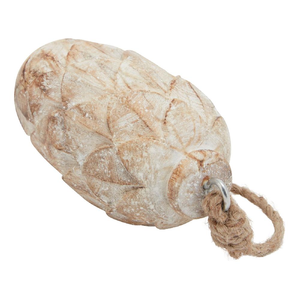 hill interiors Antique White Wash Pine Cone Bauble