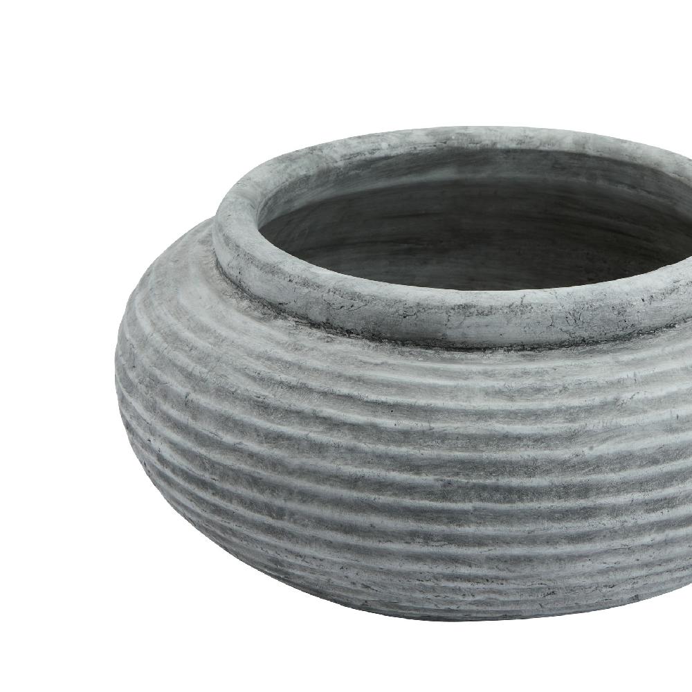 hill interiors Athena Round Ribbed Planter
