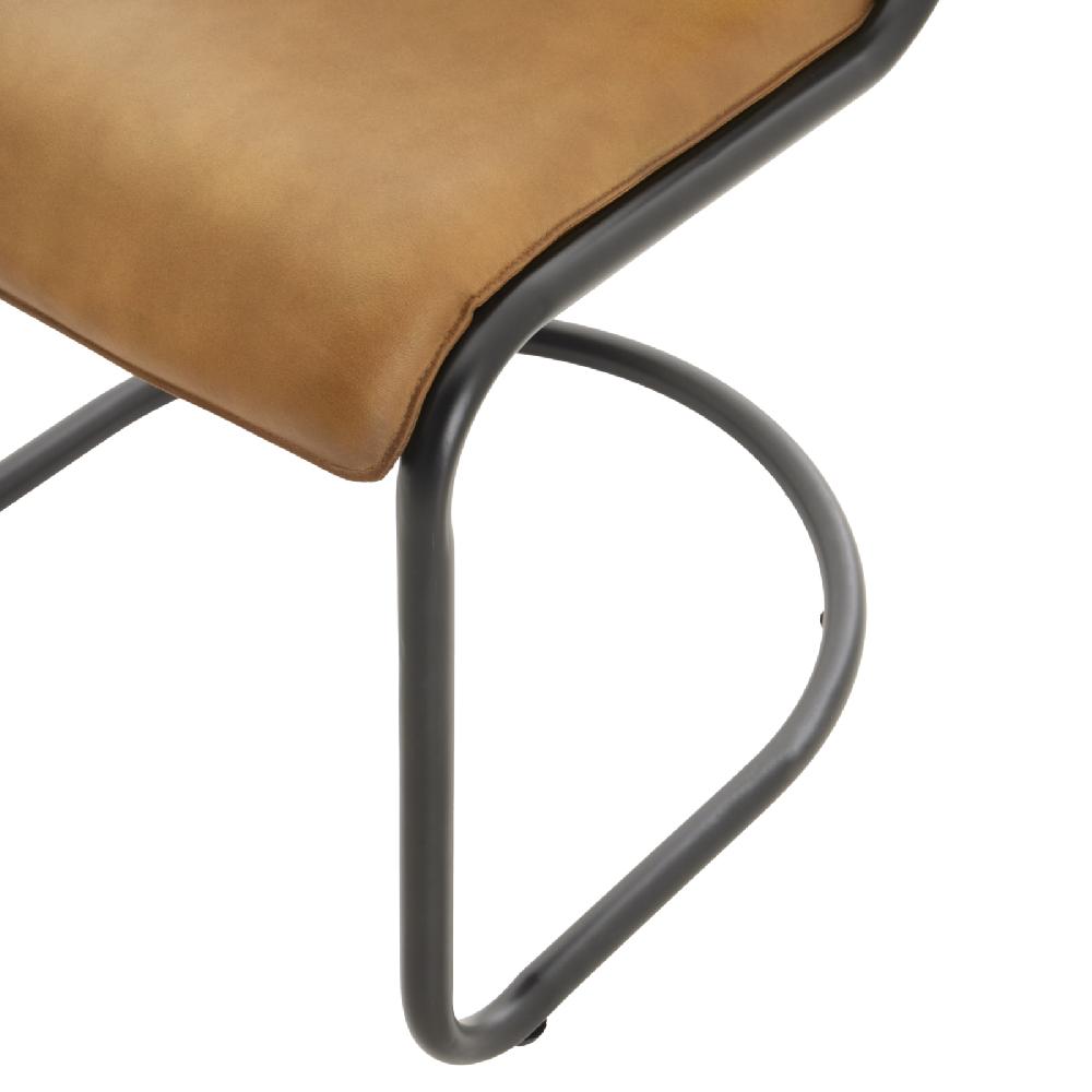Hill Interiors Billy Leather Curved Dining Chair