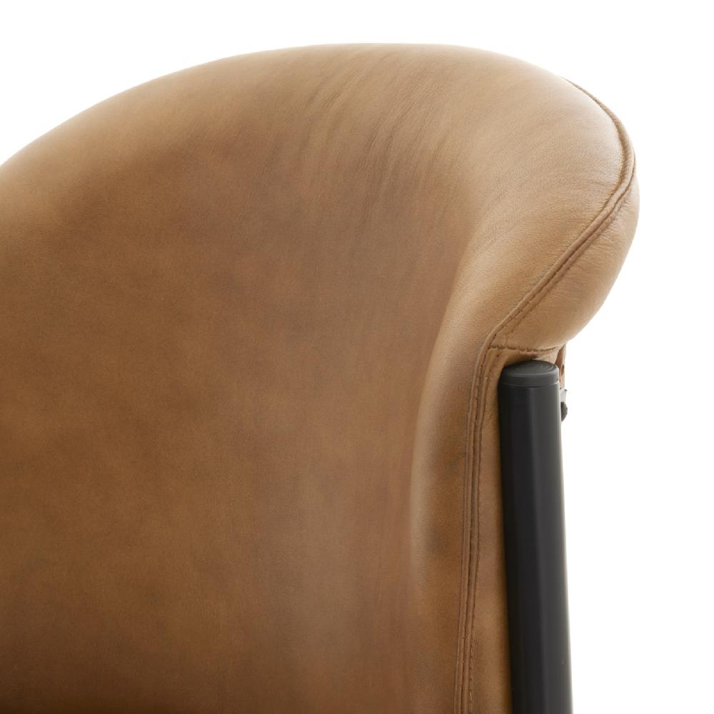 Hill Interiors Billy Leather Curved Dining Chair