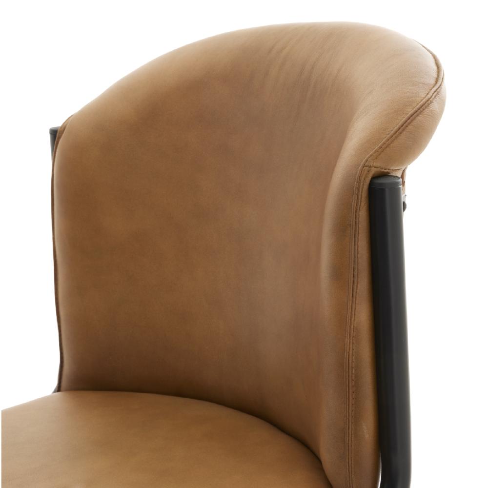 Hill Interiors Billy Leather Curved Dining Chair