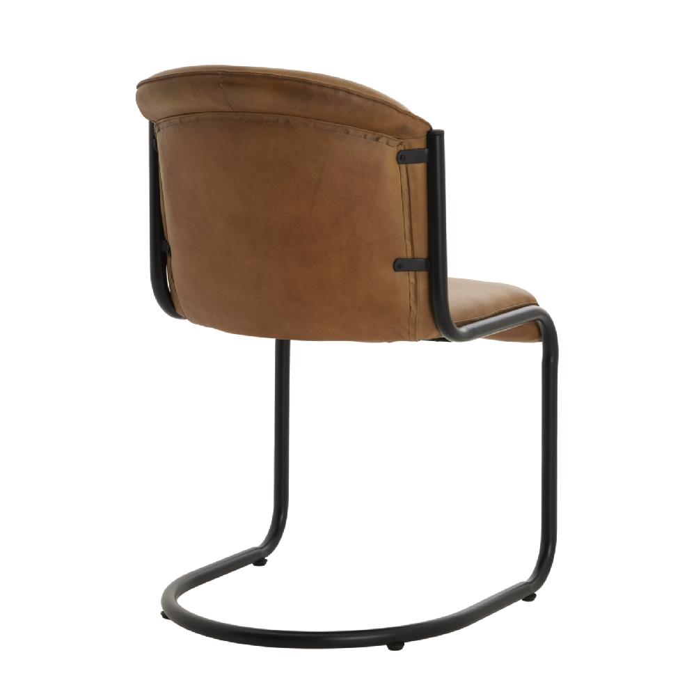 hill interiors Billy Leather Curved Dining Chair