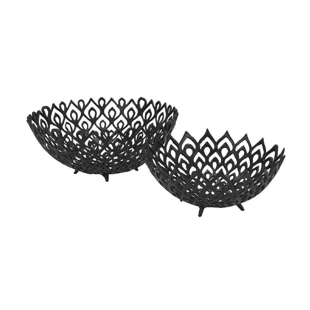 hill interiors Black Cast Large Lattice Bowl