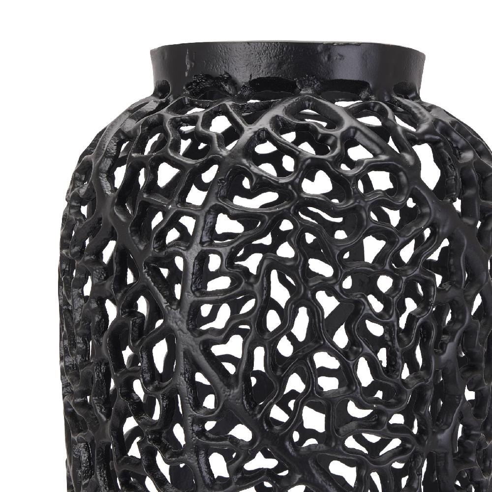 hill interiors Black Cast Lattice Vase