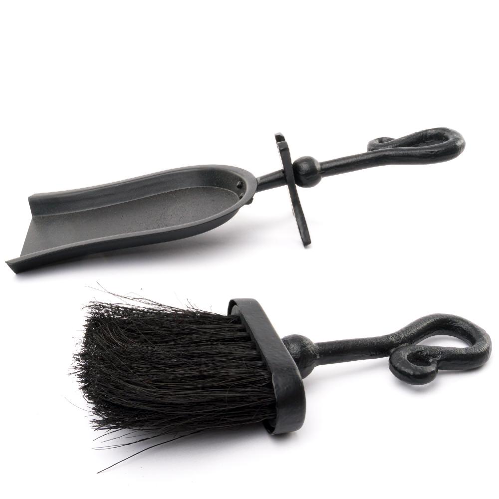 Hill Interiors Black Crook Handled Hearth Tidy