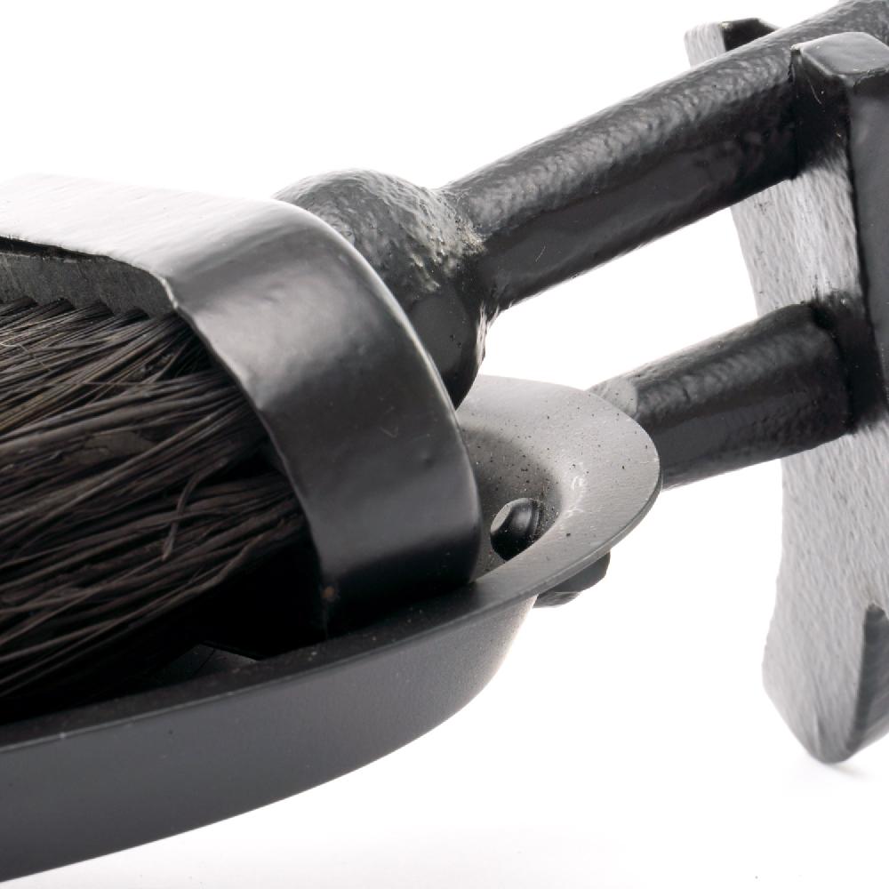 hill interiors Black Crook Handled Hearth Tidy