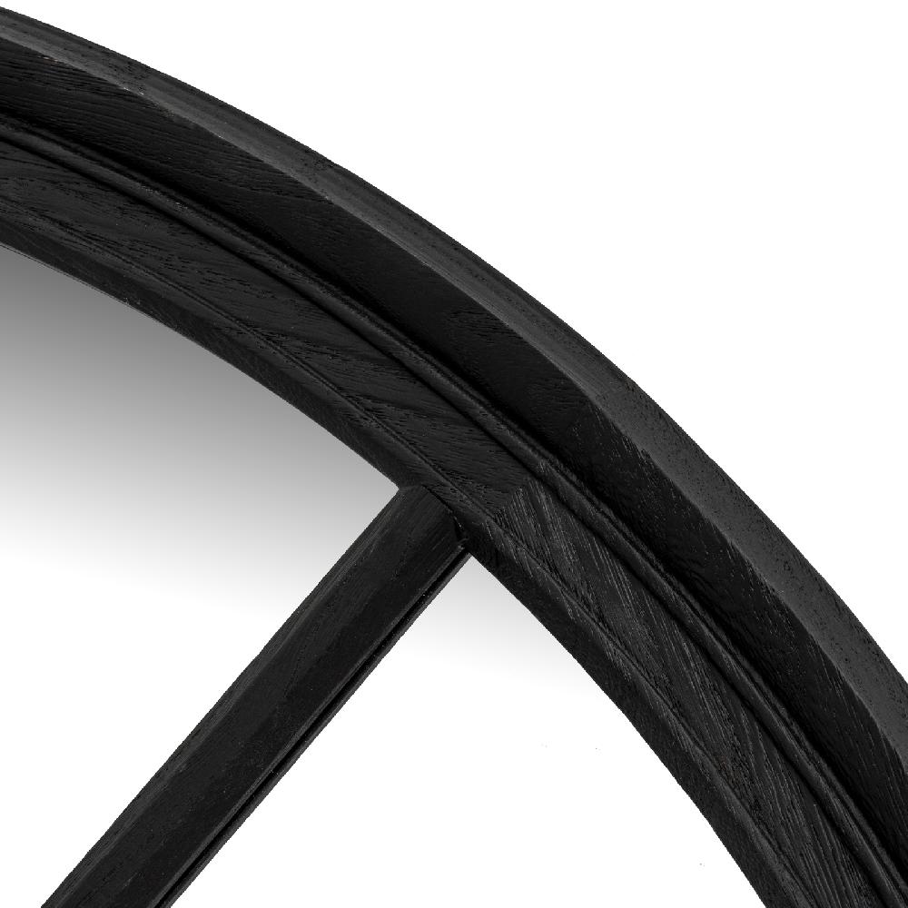 Hill Interiors Black Wood Round Window Mirror
