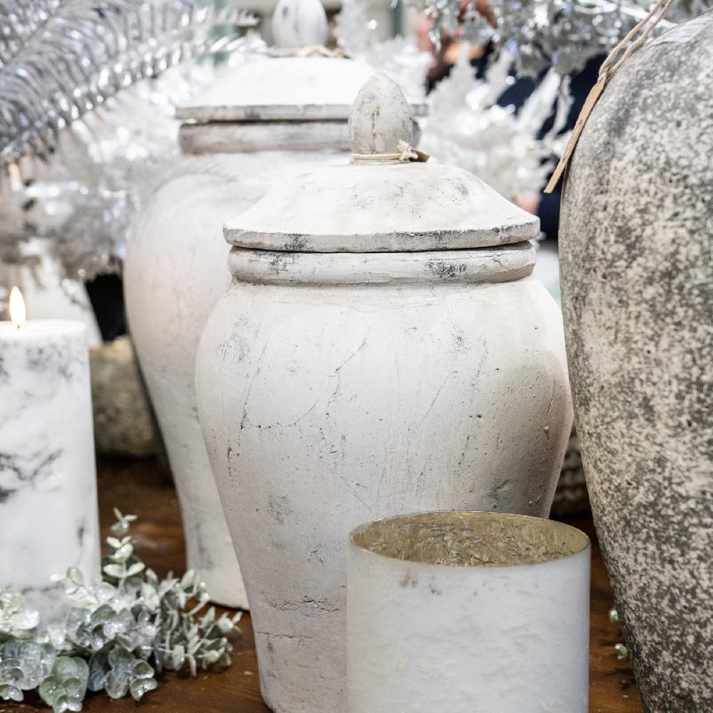 Hill Interiors Bloomville Large Stone Ginger Jar