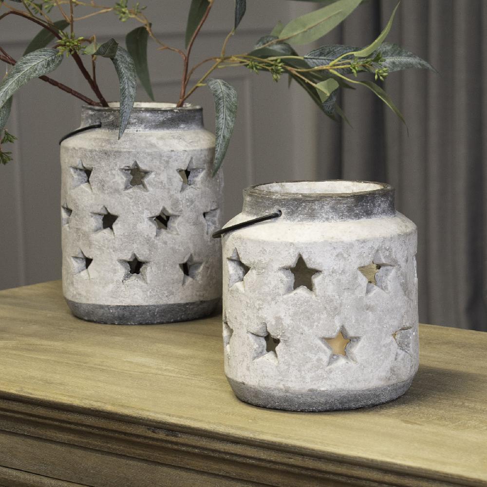 Hill Interiors Bloomville Stone Star Lantern