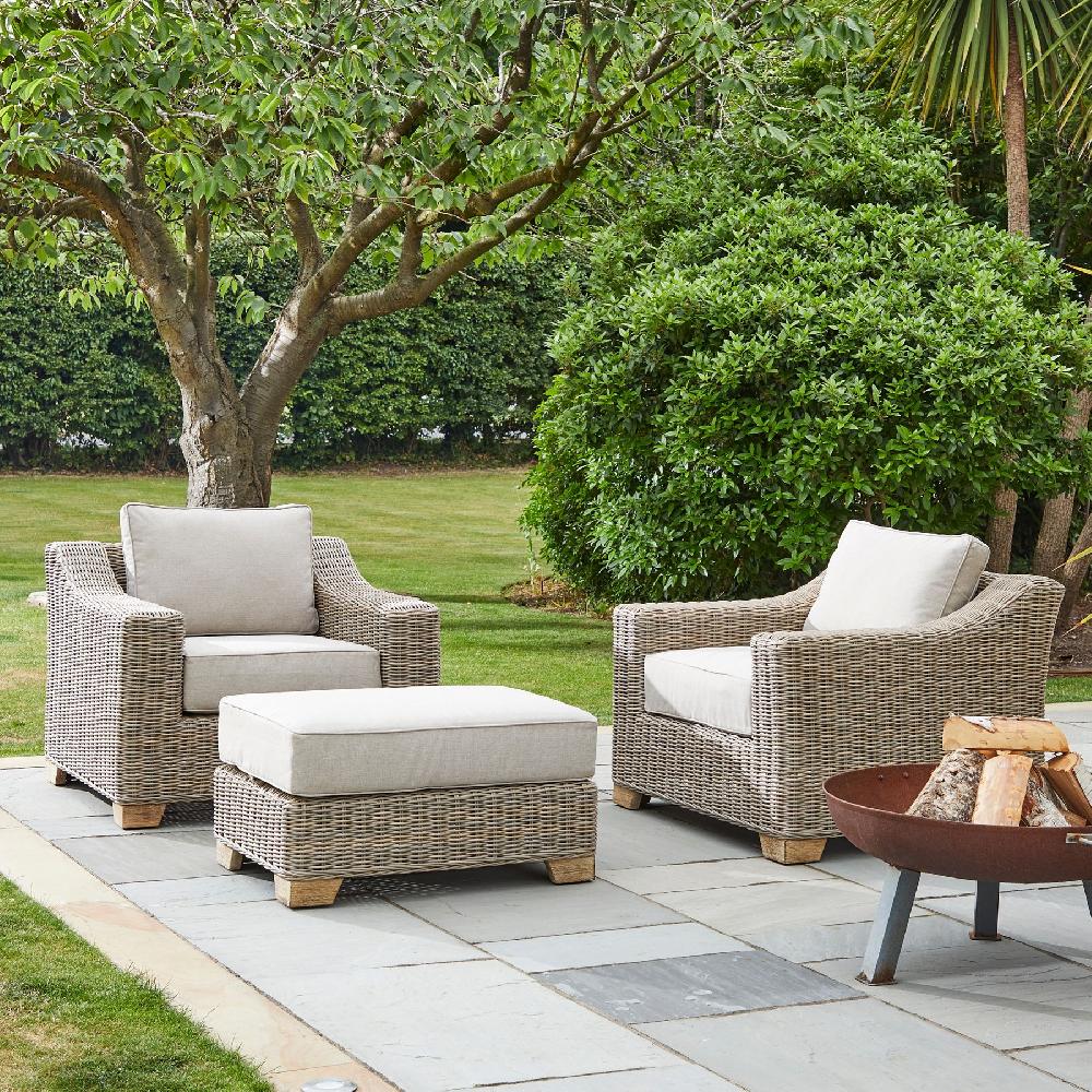 Hill Interiors Capri Collection Outdoor Foot Stool