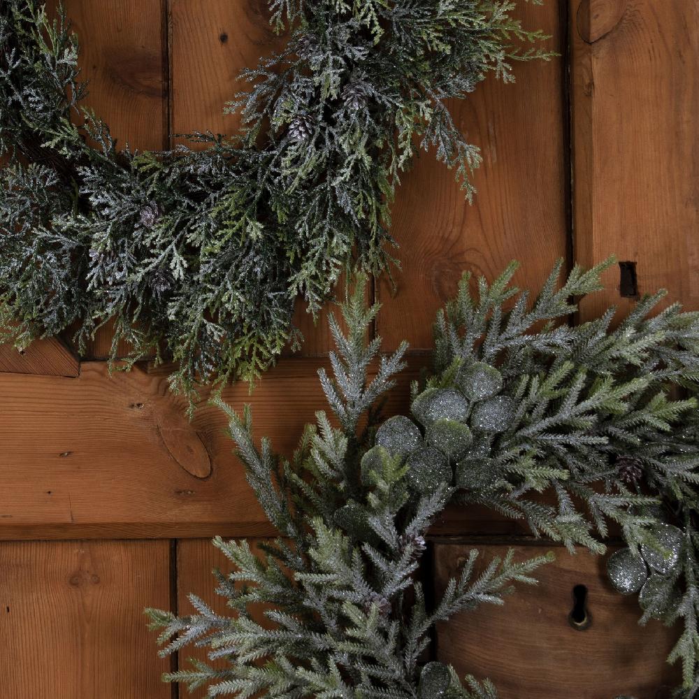 Hill Interiors Frosted Pine And Eucalyptus Wreath