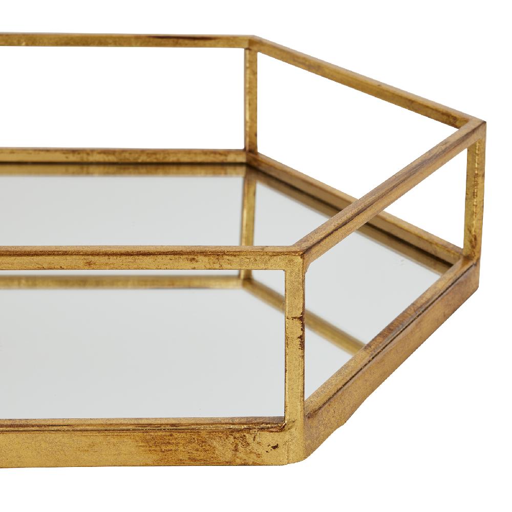 Hill Interiors Gold Hexagon Set Of Two Trays