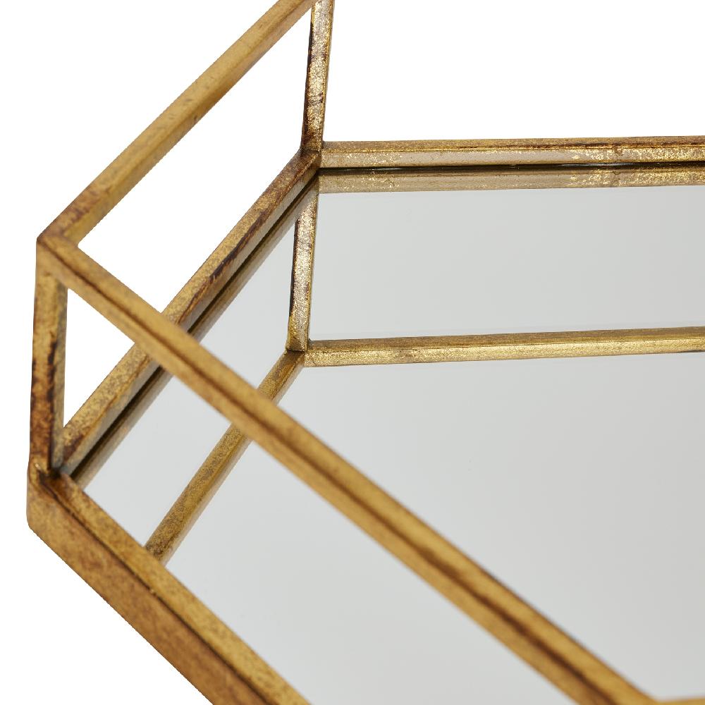 Hill Interiors Gold Hexagon Set Of Two Trays
