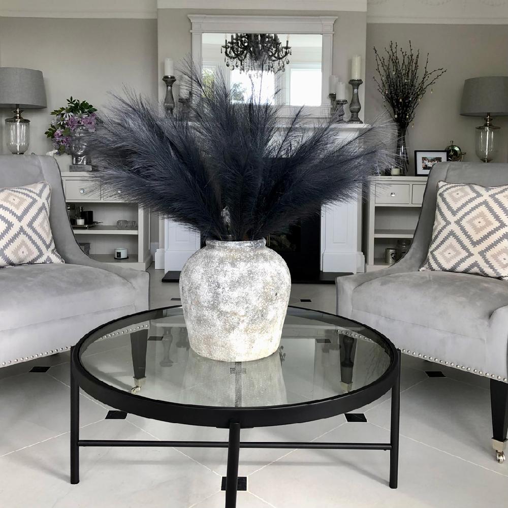 hill interiors Grey Faux Pampas Grass Stem