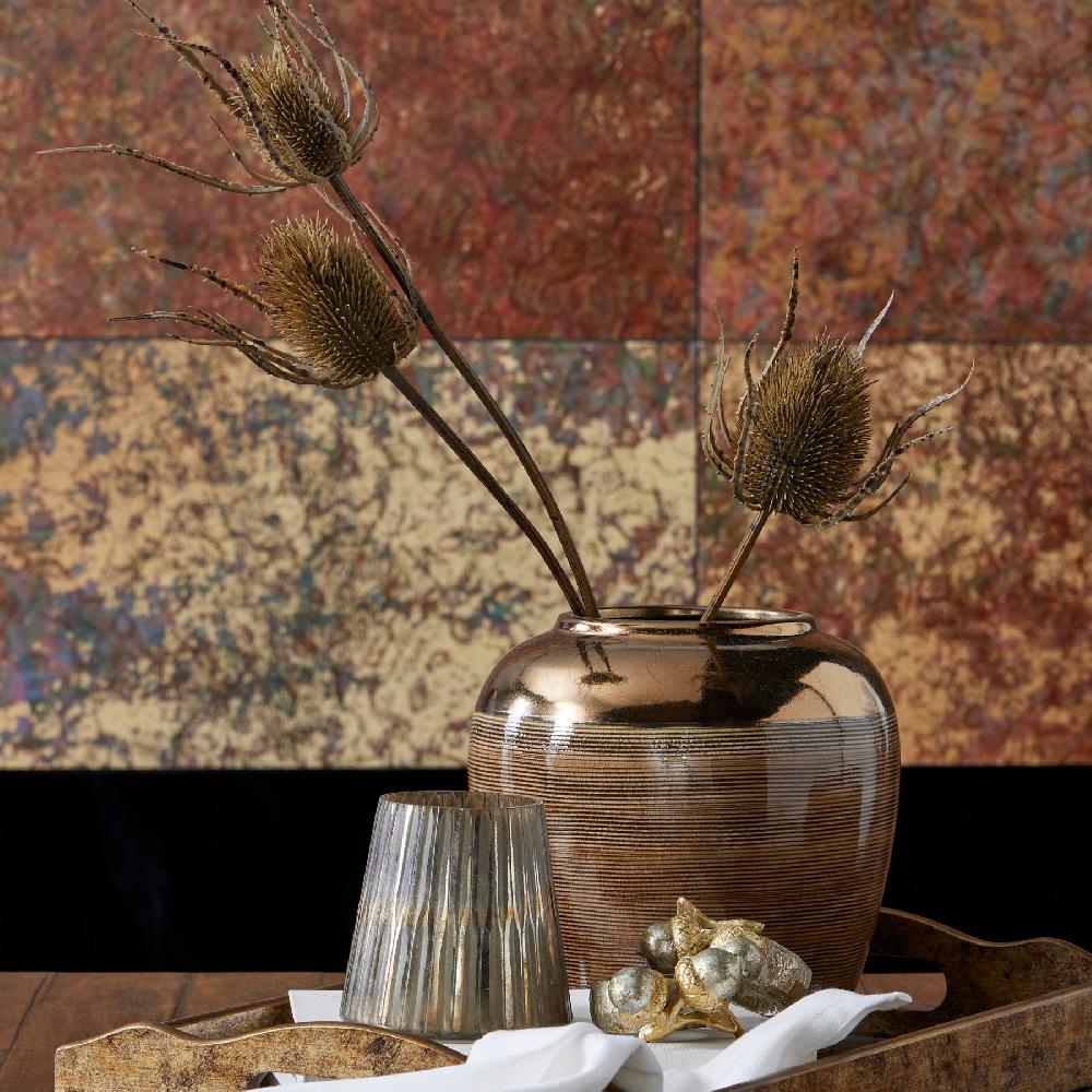 Hill Interiors Large Brown Triple Teasle Stem