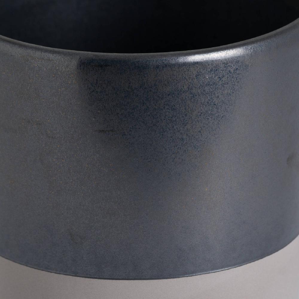 hill interiors Large Metallic Grey Ceramic Planter