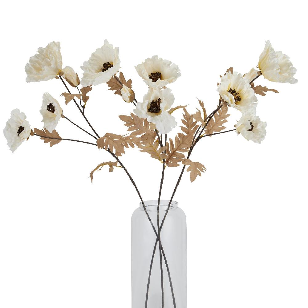 Hill Interiors Large White Poppy Stem