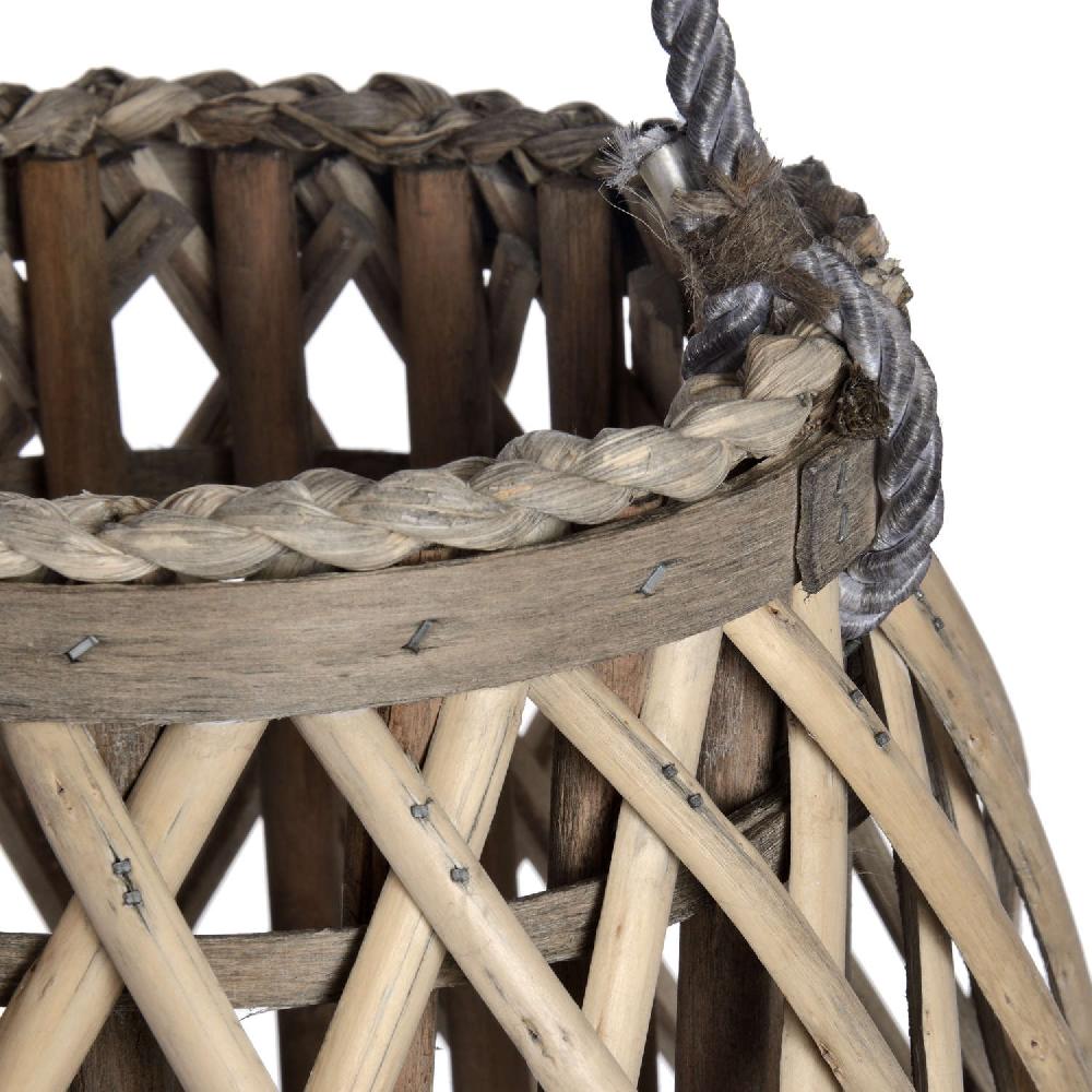 Hill Interiors Large Wicker Bulbous Lantern
