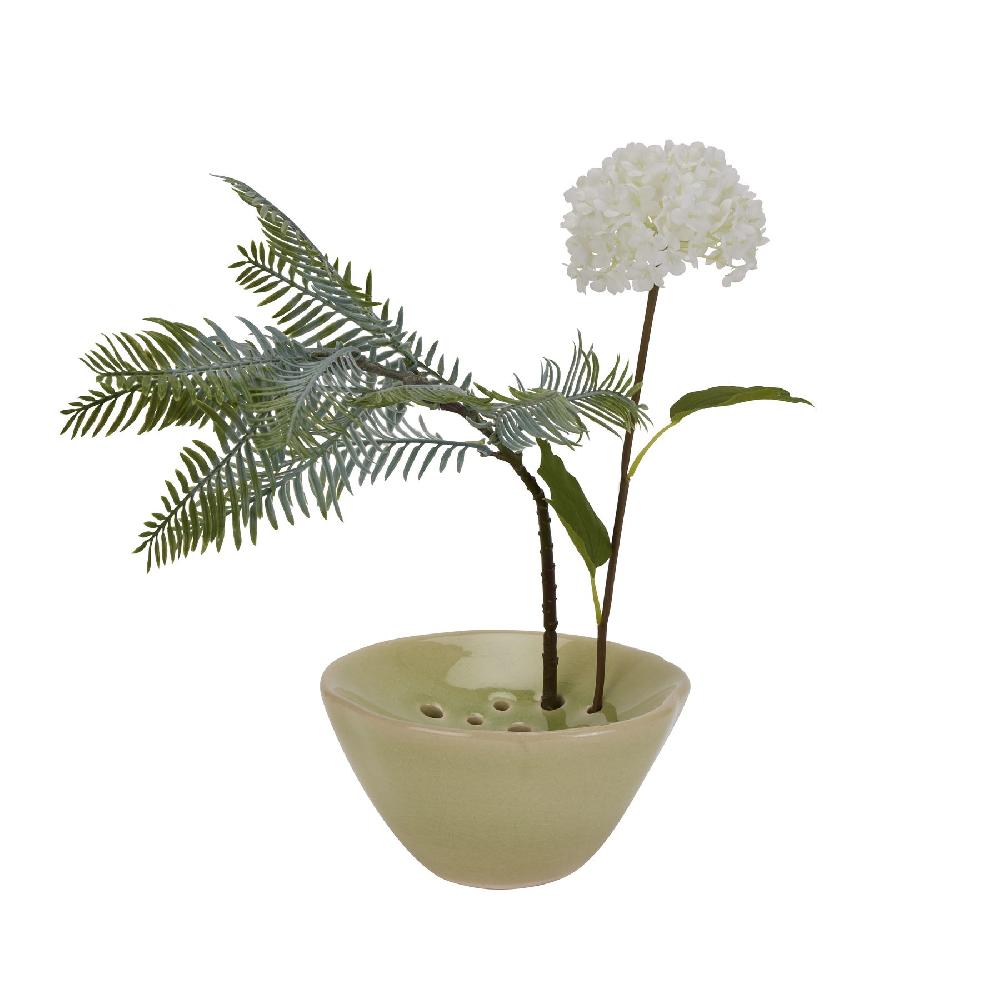 Hill Interiors Light Green Ceramic Flower Frog