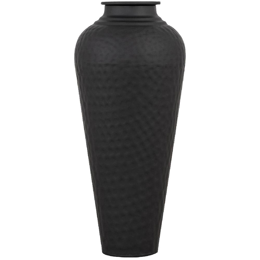 Hill Interiors Matt Black Hammered Vase With Lid