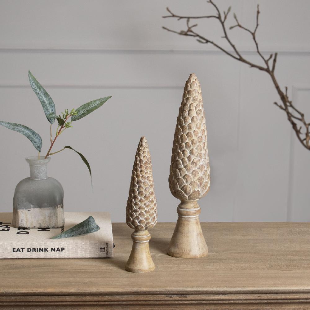Hill Interiors Medium Pinecone Sculpture On Base