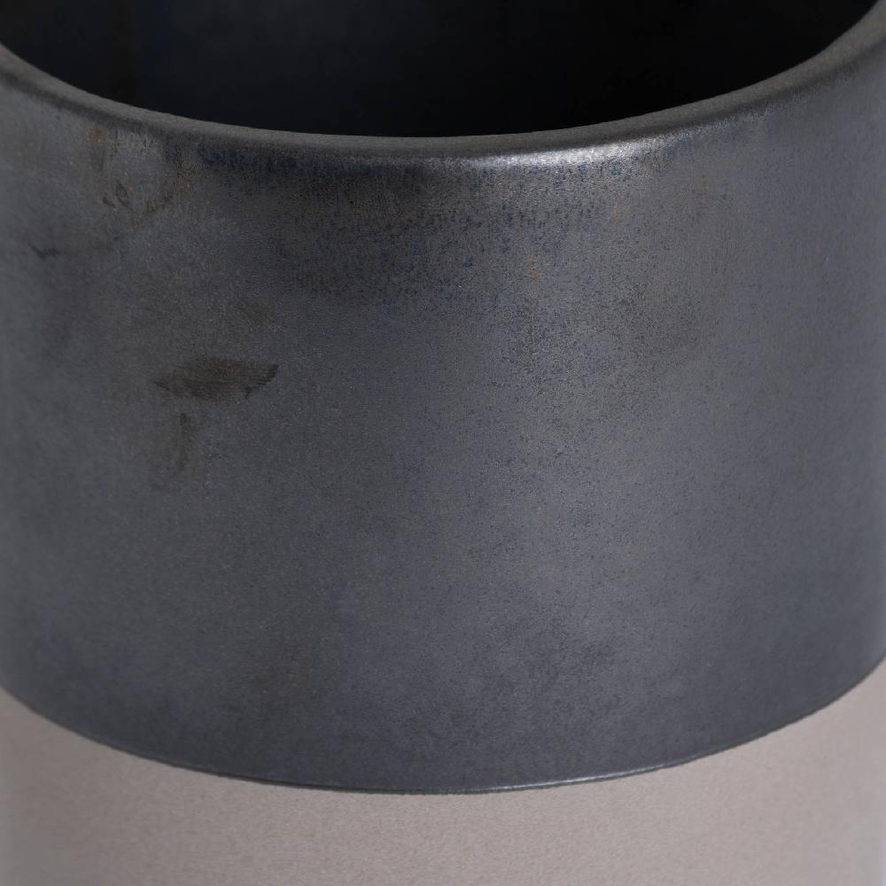hill interiors Metallic Grey Ceramic Planter
