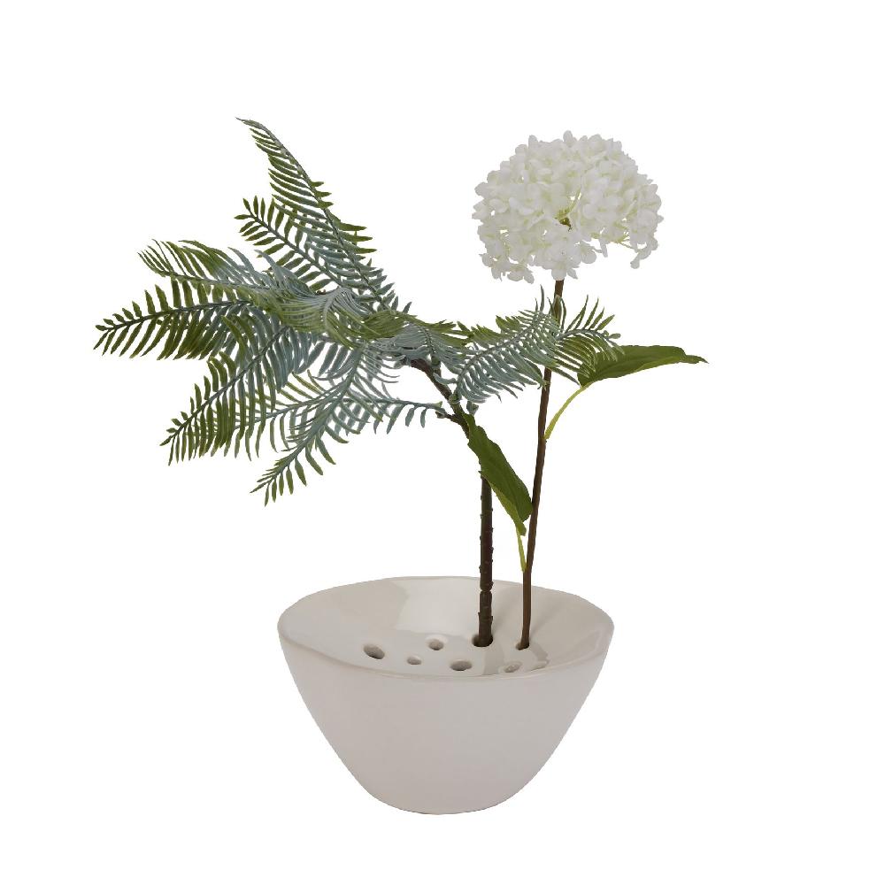 Hill Interiors Off White Ceramic Flower Frog