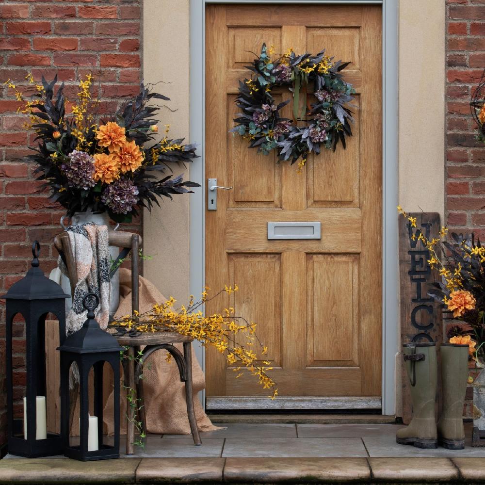 Hill Interiors Orange Dahlia Spray