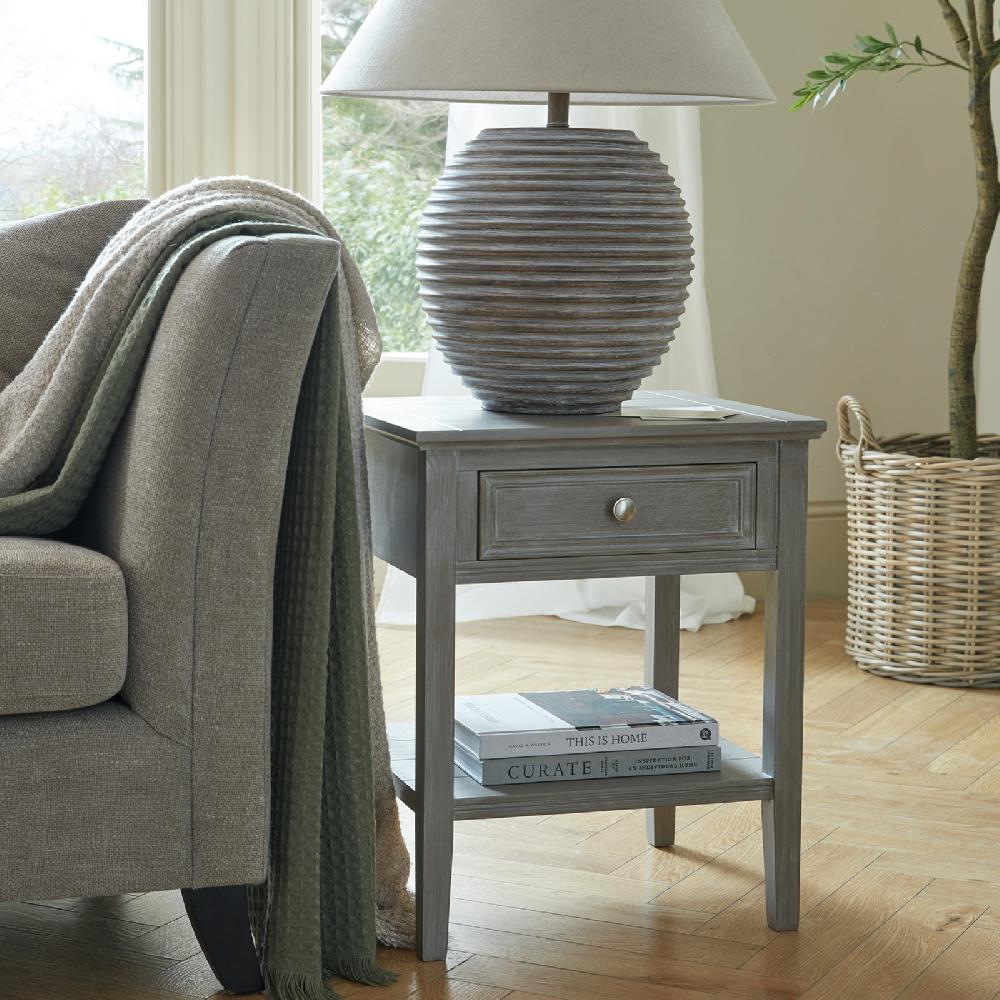 Hill Interiors Saturn Table Lamp With Linen Shade