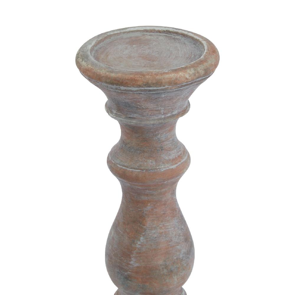 hill interiors Siena Brown Column Candle Holder