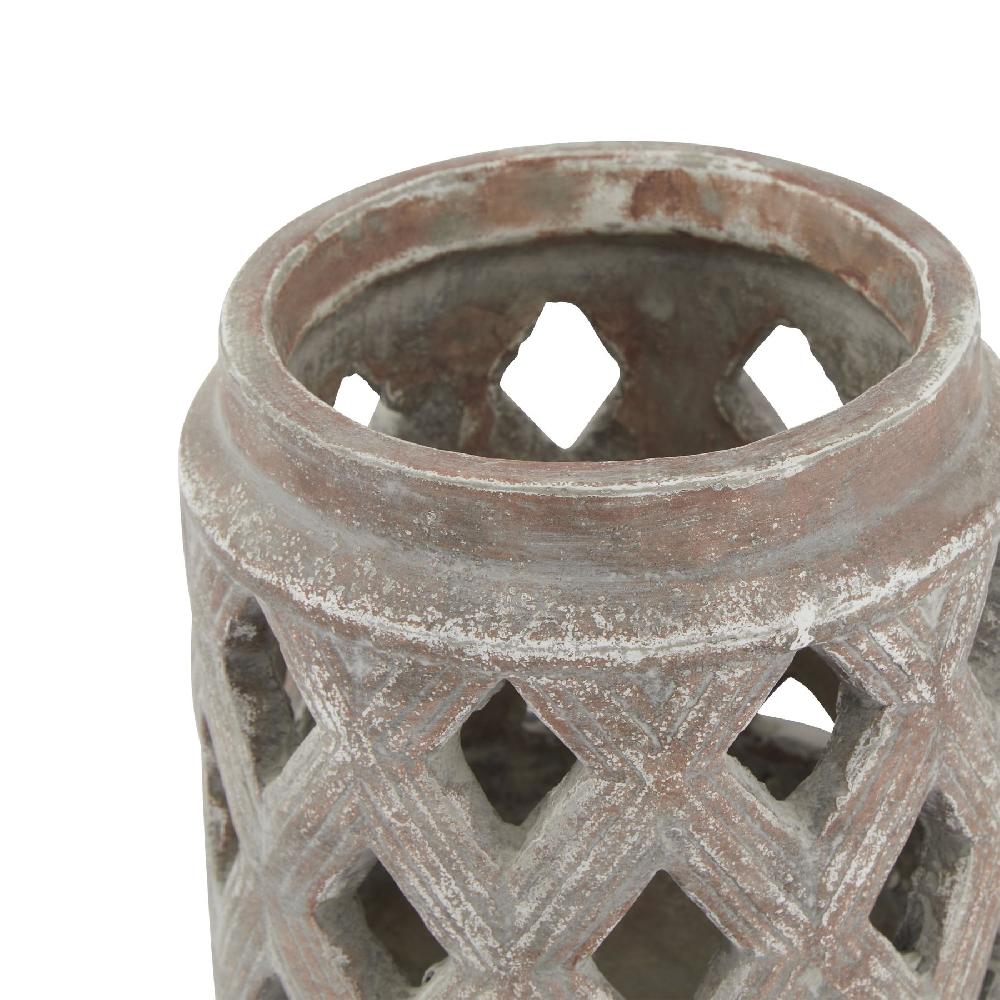 hill interiors Siena Brown Lattice Lantern