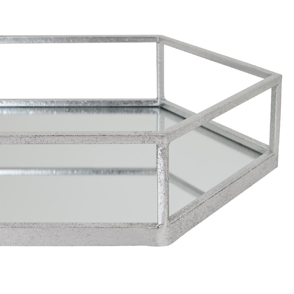 Hill Interiors Silver Hexagon Set Of Two Trays