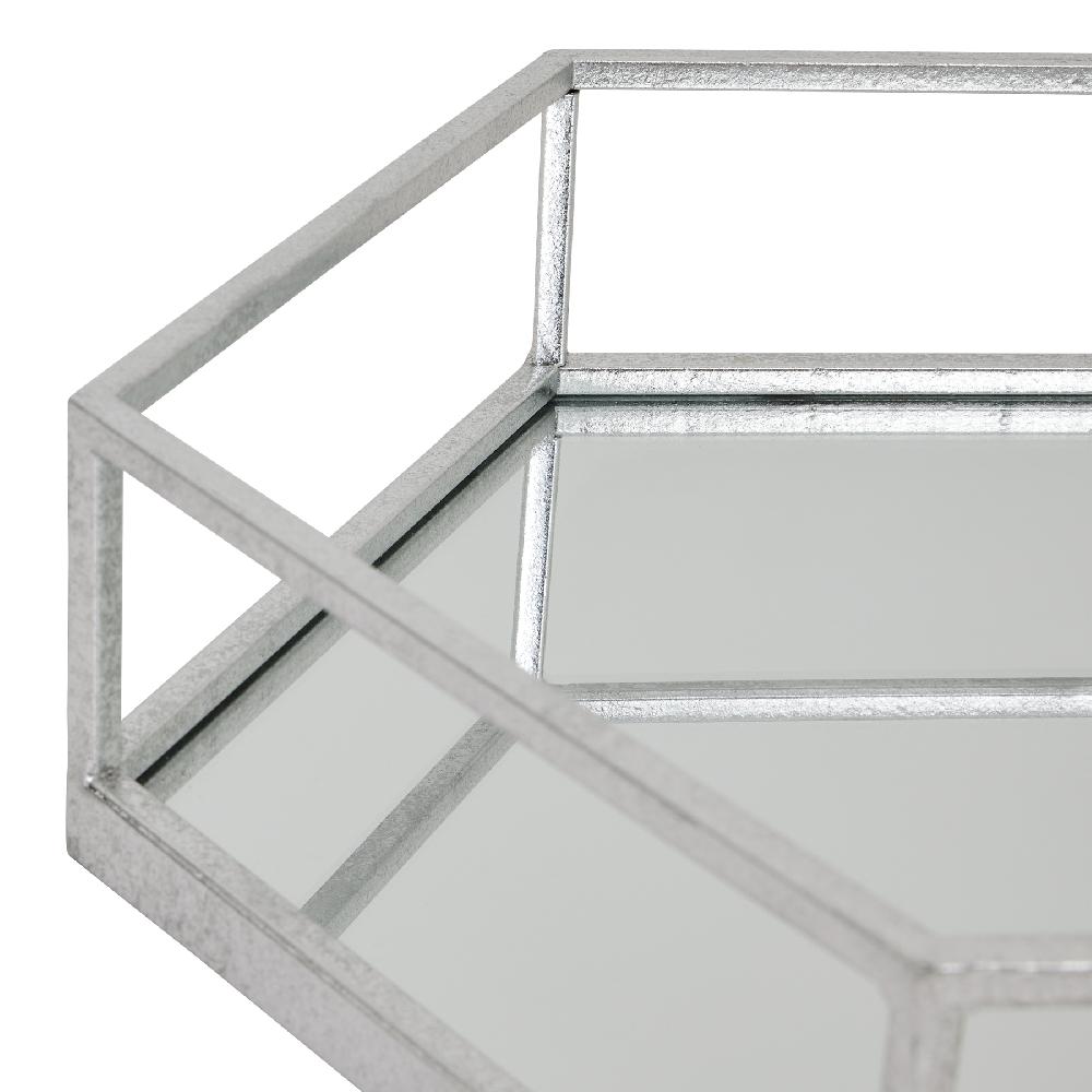 Hill Interiors Silver Hexagon Set Of Two Trays