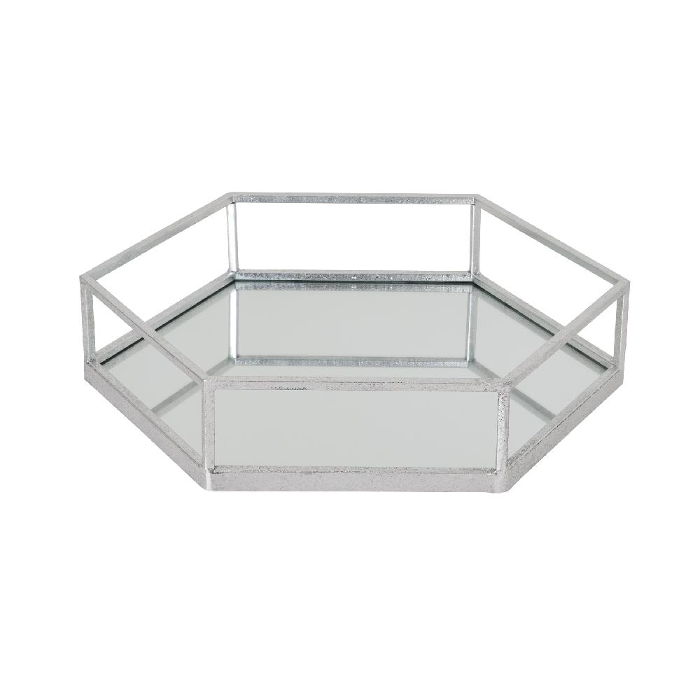 hill interiors Silver Hexagon Set Of Two Trays