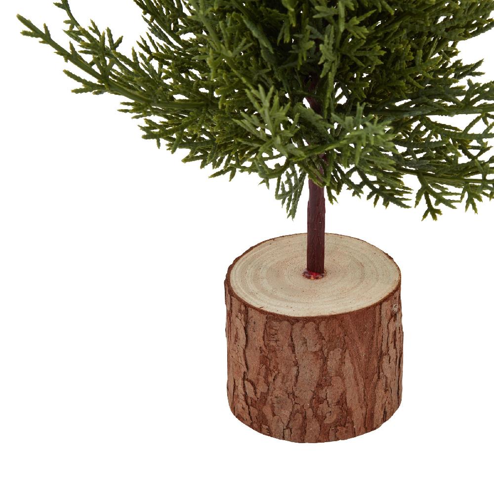 Hill Interiors Small Green Fir Tree In Wood Log