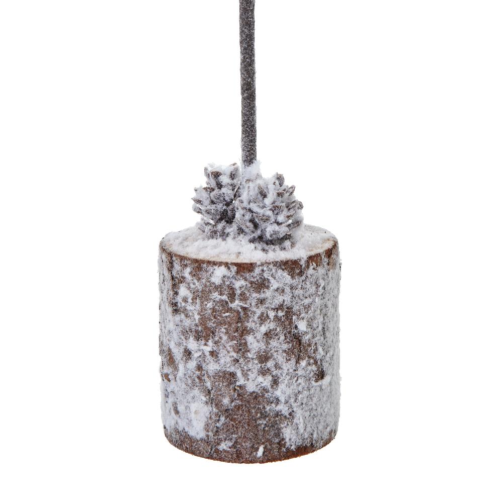 Hill Interiors Small Snowy Tree In Wood Log