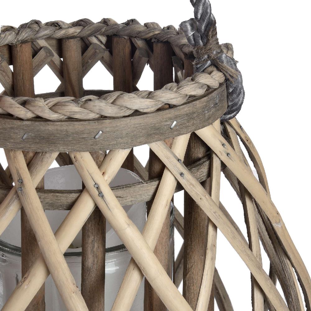 Hill Interiors Small Wicker Bulbous Lantern