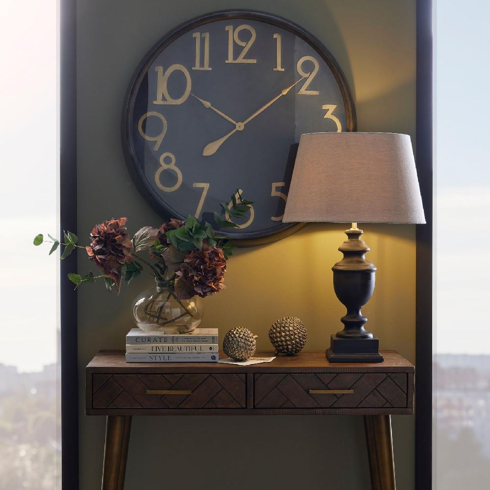 Hill Interiors Soho Brass And Black Large Clock