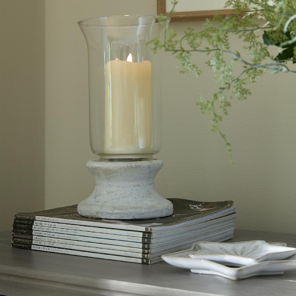 Hill Interiors Stone Based Hurricane Lantern