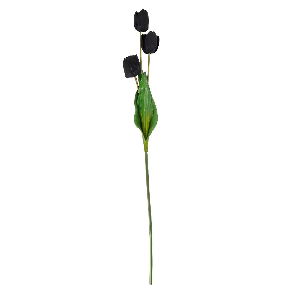 Hill Interiors Tall Black Triple Tulip Stem