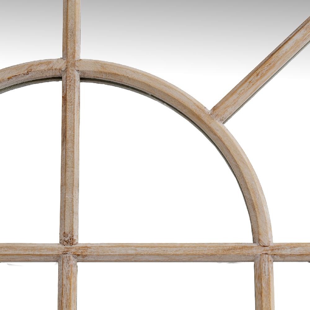 Hill Interiors Washed Wood Arched Window Mirror