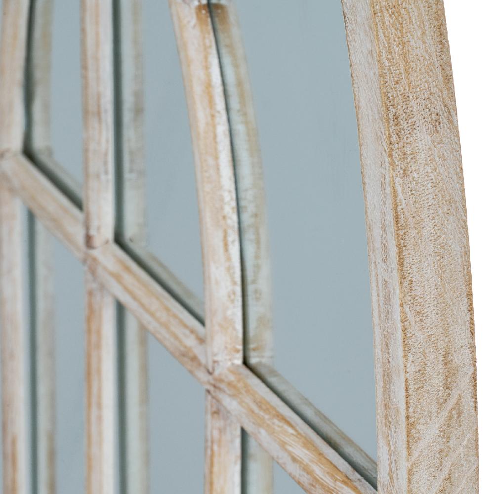 Hill Interiors Washed Wood Arched Window Mirror