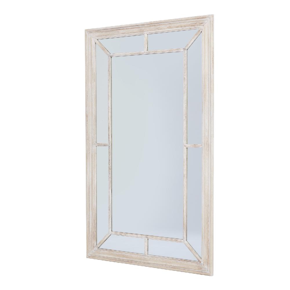 hill interiors Washed Wood Framed Window Mirror